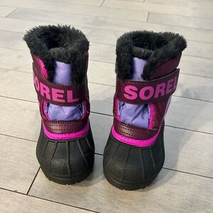 Sorel Toddler Snow Commander Boots - Purple and Black